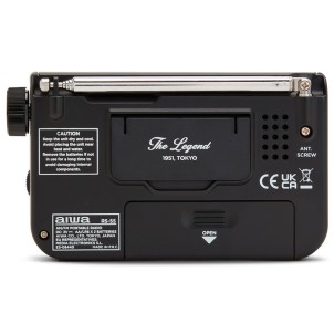 Aiwa RS-55/BK Black Radio FM AM Portatile Altoparlante Cuffie Stereo Batterie 2x AA