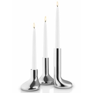 Eva Solo Mellow Set di 3 Candelieri Acciao Inox 3 Misure 8cm 12cm 16cm