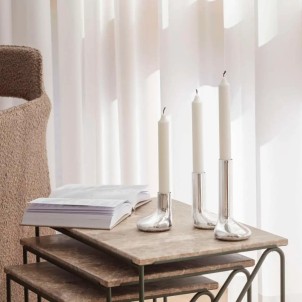 Eva Solo Mellow Set di 3 Candelieri Acciao Inox 3 Misure 8cm 12cm 16cm