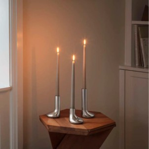 Eva Solo Mellow Set di 3 Candelieri Acciao Inox 3 Misure 8cm 12cm 16cm