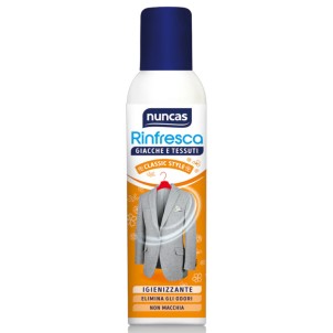 Nuncas Rinfresca Giacche e Tessuti Classic Style 250ml Spray Igienizzante Antiodore Non Macchia