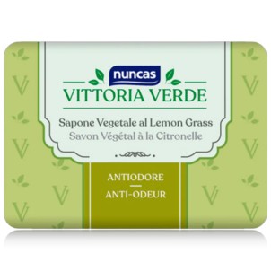 Nuncas Vittoria Verde Antiodore Sapone Vegetale al Lemon Grass Pratico e Funzionale 