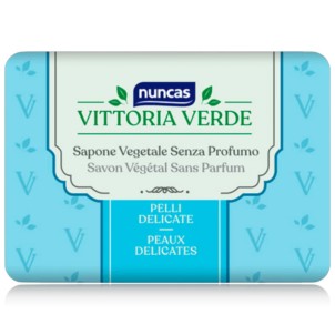 Nuncas Vittoria Verde Pelli Delicate Sapone Ipoallergenico Vegetale Senza Profumo Pratico e Funzionale 