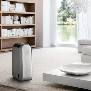 DeLonghi DNS80 Tasciugo AriaDry Light Deumidificatore Ionizzatore 7,5L/24h Tanica 2,8L Scarico Continuo