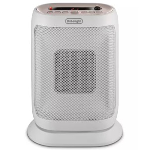 DeLonghi HFXR40T20.WB Capsule Bianco Termoventilatore da Tavolo 2000W Ceramica IP20 Base Oscillante Ventilatore