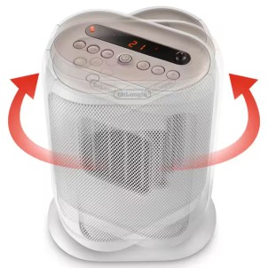 DeLonghi HFXR40T20.WB Capsule Bianco Termoventilatore da Tavolo 2000W Ceramica IP20 Base Oscillante Ventilatore