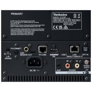 Technics SC-CX700E-K Nero Carbone Coppia Altoparlanti Wi-Fi HDMI-ARC Aux Ottico Jeno SpaceTune Orchestration