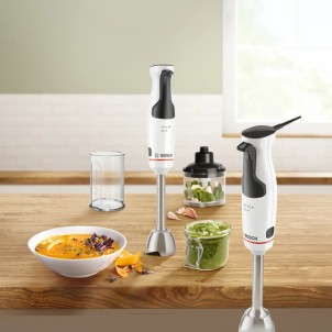 Bosch MSM4W220 Minipimer 600W QuattroBlade AntiSplash Tritatutto Bicchiere Graduato