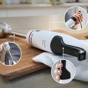 Bosch MSM4W220 Minipimer 600W QuattroBlade AntiSplash Tritatutto Bicchiere Graduato