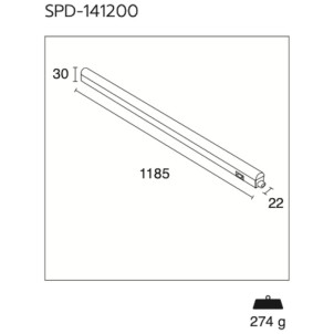 Century SPD-141200 Speedy White 120cm Plafoniera Lineare Innestabile Led 14W 1400lm 3000K-4000K-6500K