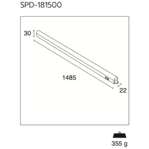 Century SPD-181500 Speedy White 150cm Plafoniera Lineare Innestabile Led 18W 1850lm 3000K-4000K-6500K