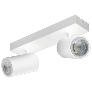 Century ENSB-2GU10 Enfasi Square White 2 Faretti GU10 Ruotabili 360° Inclinabili 90°