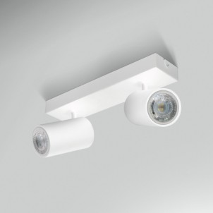 Century ENSB-2GU10 Enfasi Square White 2 Faretti GU10 Ruotabili 360° Inclinabili 90°