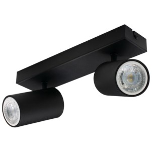 Century ENSN-2GU10 Enfasi Square Black 2 Faretti GU10 Ruotabili 360° Inclinabili 90°