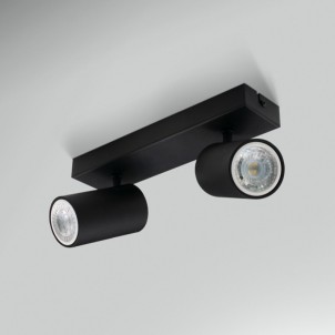 Century ENSN-2GU10 Enfasi Square Black 2 Faretti GU10 Ruotabili 360° Inclinabili 90°