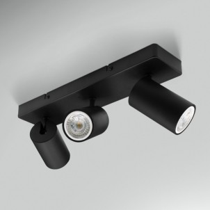 Century ENSN-3GU10 Enfasi Square Black 3 Faretti GU10 Ruotabili 360° Inclinabili 90°