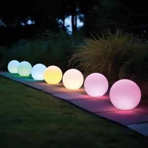 Century BLL-044000 Bolla 40cm RGB+White Lampada Terra Ricarica Solare 0,9W 7lm Dimmerabile Crepuscolare