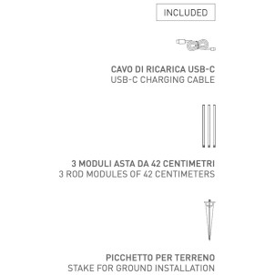 Century ALT-0215030 Altea White Lampada Terra Tavolo 3 Altezze 58-100-142cm Led 2W 240lm 3000K Dimmer Ricaricabile