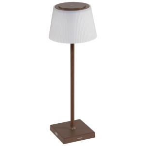 Century MRGCO-043830 Margò Corten Lampada Tavolo Diffusore Plissettato Led 4W 200lm 3000K Dimmer Ricaricabile