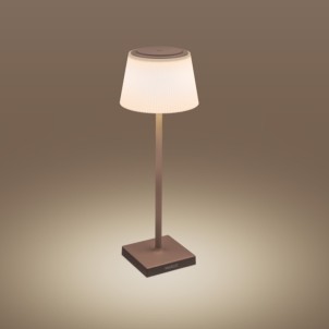 Century MRGCO-043830 Margò Corten Lampada Tavolo Diffusore Plissettato Led 4W 200lm 3000K Dimmer Ricaricabile