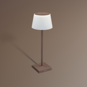 Century MRGCO-043830 Margò Corten Lampada Tavolo Diffusore Plissettato Led 4W 200lm 3000K Dimmer Ricaricabile