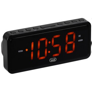 Trevi EC882 Black Orologio Digitale LED Luminosi Rossi Doppia Sveglia con Vibrazione