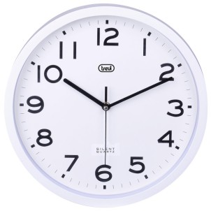Trevi OM3302S Bianco Orologio da Parete 30cm Movimento Silenzioso SWEEP a Secondi Continui