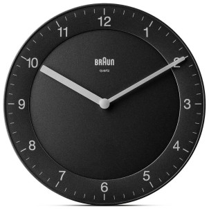 Braun BC06B Black Orologio da Parete Analogico Movimento al Quarzo Silenzioso