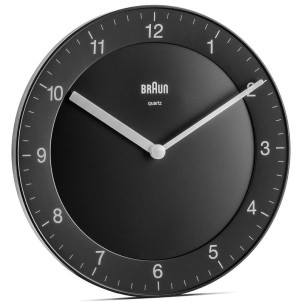 Braun BC06B Black Orologio da Parete Analogico Movimento al Quarzo Silenzioso