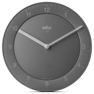 Braun BNC006GY Grafite Orologio da Parete Analogico Movimento al Quarzo Silenzioso