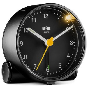 Braun BC01B Black Orologio Analogico Quarzo Sveglia Crescendo Snooze Luce Lancette Punta Luminosa