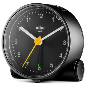 Braun BC01B Black Orologio Analogico Quarzo Sveglia Crescendo Snooze Luce Lancette Punta Luminosa