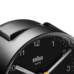 Braun BC01B Black Orologio Analogico Quarzo Sveglia Crescendo Snooze Luce Lancette Punta Luminosa