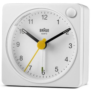 Braun BC02XW White Orologio Analogico Quarzo Sveglia Crescendo Snooze Luce Lancette Punta Luminosa