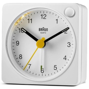 Braun BC02XW White Orologio Analogico Quarzo Sveglia Crescendo Snooze Luce Lancette Punta Luminosa