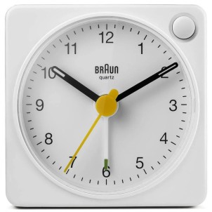 Braun BC02XW White Orologio Analogico Quarzo Sveglia Crescendo Snooze Luce Lancette Punta Luminosa
