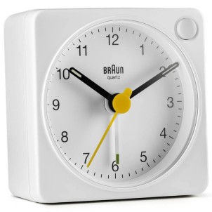 Braun BC02XW White Orologio Analogico Quarzo Sveglia Crescendo Snooze Luce Lancette Punta Luminosa