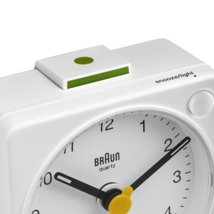 Braun BC02XW White Orologio Analogico Quarzo Sveglia Crescendo Snooze Luce Lancette Punta Luminosa