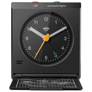 Braun BC05B Black Orologio Analogico Quarzo Sveglia Crescendo Snooze Luce Lancette Punta Luminosa Coperchio