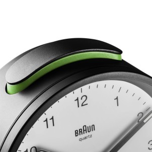 Braun BC12W Black White Orologio Analogico Quarzo Sveglia Crescendo Snooze Luce Lancette Punta Luminosa