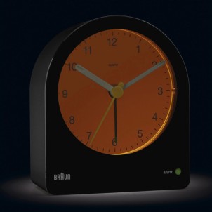 Braun BC22B Black Orologio Analogico Quarzo Sveglia Crescendo Retroilluminazione Continua Lancette Punta Luminosa