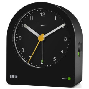Braun BC22B Black Orologio Analogico Quarzo Sveglia Crescendo Retroilluminazione Continua Lancette Punta Luminosa