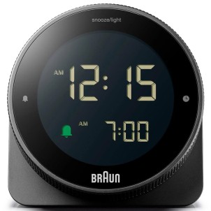 Braun BC24B Black Orologio Digitale LCD Sveglia Crescendo Snooze Luce Ghiera per Impostare Ora e Sveglia
