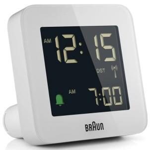 Braun BC09W-DCF White Orologio Digitale LCD RadioControllato Sveglia Crescendo Snooze Luce
