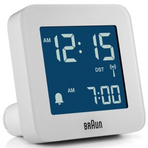 Braun BC09W-DCF White Orologio Digitale LCD RadioControllato Sveglia Crescendo Snooze Luce