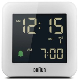 Braun BC09W-DCF White Orologio Digitale LCD RadioControllato Sveglia Crescendo Snooze Luce