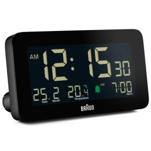 Braun BC10B Black Orologio Digitale LCD Temperatura Calendario Sveglia Crescendo Snooze Luce