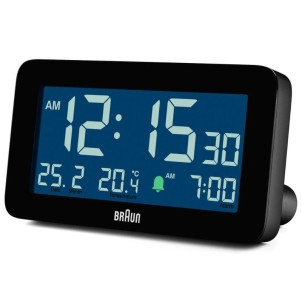 Braun BC10B Black Orologio Digitale LCD Temperatura Calendario Sveglia Crescendo Snooze Luce