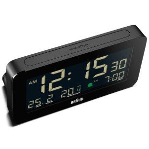 Braun BC10B Black Orologio Digitale LCD Temperatura Calendario Sveglia Crescendo Snooze Luce