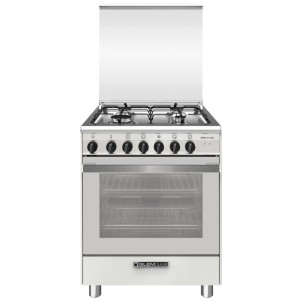 GlemGas SA664MWH6 Bianco Cucina 60x60 Forno Elettrico Multifunzione Ventilato 9 Funzioni 4 Fuochi Gas